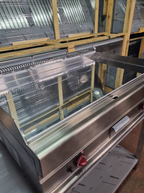 RVS Gas Bakplaat / Grill EXTRA-BREED Vlak Verchroomd 100Bx650Dx280/380H cm NIEUW - Image 2
