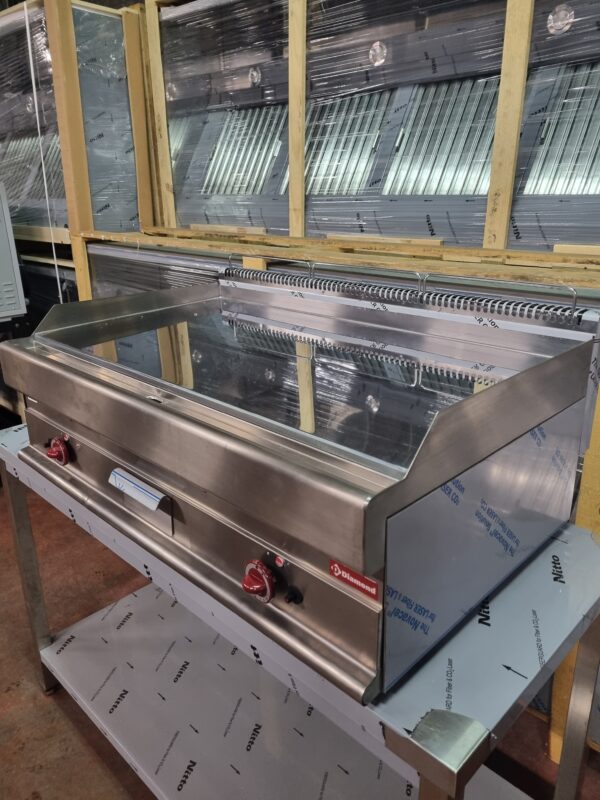 RVS Gas Bakplaat / Grill EXTRA-BREED Vlak Verchroomd 100Bx650Dx280/380H cm NIEUW - Image 3